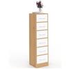 IDMarket - Mobile ausiliario a 6 cassetti UPPAH, cassettiera da 30 cm, Mobile Contenitore in Legno Effetto faggio e Bianco