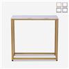 Produce Shop Consolle Moderna Mobile Ingresso in Metallo 80x30x75cm Nigel - Effetto Marmo Bianco