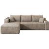Comfyu Divano angolare modulare a forma di L, Cord, Cloud, con seduta bassa, cammello, 3 posti (cammello, L-3 posti)