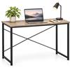 PALUPLUS Scrivania Salvaspazio per Computer, Misura 100x40x72 cm, Tavolo Ausiliario con Piano in MDF Effetto Legno e Telaio in Acciaio Nero, Stile Industriale, per Ufficio e Studio - 1782 - F
