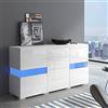 Moimhear Credenza bianca lucida per armadio con 16 colori, per sala da pranzo, soggiorno, 140 x 35 x 72 cm