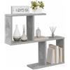 vidaXL Scaffale da parete Grigio Cemento 60 x 12 x 50,5 cm