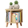 JDBDU Libreria girevole per bambini, in legno di pino a 360°, scaffale decorativo per ufficio, libreria ad angolo, CDs DVD