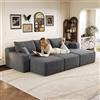 Comfyu Cloud Sofa 241 cm Divano angolare a L in velluto a coste per soggiorno | Morbido divano Cloud in velluto a coste con seduta profonda, design moderno a L, senza montaggio, ideale per il soggiorno.