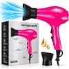 SOLEPLASTIC Phon Capelli PROFESSIONALE 1800 W - 2 Velocità e 3 Temperature (Fucsia) | SILENZIOSO, Asciugaura Rapida, Concentratore d'aria Incluso, Scocca in ABS, Cavo 200 cm, Occhiello Appendino, Leggero