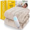Cosi Home Coperta Elettrica Singola 180x130cm, Termocoperta in Pile, Beige | Coperta Termica Riscaldante in Micropile, 10 Livelli di Calore, Timer 10h, Spegnimento Automatico, Lavabile in Lavatrice