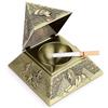 BSTKEY Posacenere antivento vintage con coperchio, in metallo, motivo con piramide, per uso esterno e interno, posacenere per sigarette e sigari, decorazione retrò per casa e ufficio Bronzo verde.