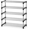 Generico BDIT Accessori Scarpiera a 5 Ripiani, Scaffale Portascarpe Salvaspazio con Ripiani a Griglia, Struttura in Metallo, 72 x 60 x 30 cm, Nero