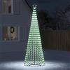 IKAYAA Albero di Natale Luminoso da Esterno 8 Giochi di Luce Struttura in Metallo Puntale a Stella Decorazioni Natalizie Interno Esterno -Bianco freddo-300 cm