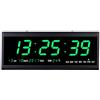 HauTour Orologio da parete digitale LED con display di temperatura e data, orologio digitale settimanale, funzionamento a rete, 48 x 19 x 3 cm, per camera da letto, casa, ufficio, colore verde