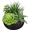 Arborus piante artificiali piccole piante grasse artificiali in un vaso di ceramica piante artificiali con vaso nero per la decorazione domestica