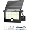 OHAYORI Lámpara solar exterior con detector de movimiento, 232 LED, IP65,Grande | Lámpara solar exterior con detector de movimiento, 3 modos, carga USB, batería de 2200 mAh