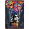 SUPERDANT Insegna Metallica Vintage Graffiti Banksy Con Pallone Aerostatico Decorazione Parete Per Sala Casa Camera Garage Bagno Bar Stile Retrò Targhe Poster Artistico