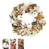 Generic Ghirlanda autunnale di zucca per porta d'ingresso, 35/40/45 cm, ghirlanda del raccolto con foglie d'acero, pigne e bacche, 3 stili per Halloween, Ringraziamento, decorazione stagionale per interni ed