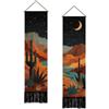 SUPERDANT Set di arazzi in stile bohémien, per soggiorno e camera da letto | Verticale stretto, motivo con cactus del deserto, luna, poliestere, 130 x 33 cm, colorato, facile da montare, lavabile