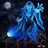 ZeahVeyora Vampire Ghost Halloween Proiettore Luce Esterna Spaventoso | Luce di proiezione dinamica a onda d'acqua per cortile, garage, porta, parete, finestra, casa infestata