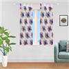 GIRASOLE HOME Coppia tendine semitrasparenti con fiori stampati 1 telo 2 pannelli 70x150cm con passanti (Rosso, 70_x_150cm)
