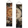 SUPERDANT Set di 2 arazzi da parete in stile bohémien, con sole e luna | multicolore, 130 x 33 cm, in poliestere, striscione verticale, decorazione da parete sottile, con occhielli per appenderlo