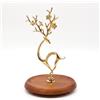 Ouseen Supporto per gioielli con cervo dorato con vassoio in legno, albero decorativo per collane, anelli, orecchini, bracciali, antiscivolo, espositore per gioielli da scrivania, per toeletta, comò, camera