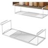 Ruioomeep Scaffale inferiore regolabile da 38-70 cm, organizer per armadio da cucina, scaffale sospeso per armadi, scarpiera in metallo, ideale per cucina, dispensa, scarpiera (bianco)