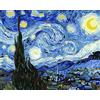 liziciti Kit per dipingere con i numeri, per adulti e principianti, dipinti famosi di Van Gogh, fai da te, pittura a olio acrilica, 40,6 x 50,8 cm (senza cornice, notte stellata)