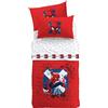 Caleffi Completo Lenzuola Singolo Disney Spiderman 100% Cotone - Set Letto Bambini con Lenzuolo Sotto Angoli 90x200+25, Sopra 155x280 e Federa Double Face 50x80 cm