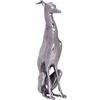 FineBuy Disegno della Decorazione dei Cani Alluminio Argento Scultura Levriero Statua del Cane
