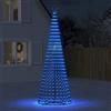 IKAYAA Albero di Natale Luminoso da Esterno 8 Giochi di Luce Struttura in Metallo Puntale a Stella Decorazioni Natalizie Interno Esterno -Blu-300 cm