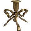 WURUS Portacandele conico in metallo con fiocco, 12,7 cm di altezza x 4,81 W, oro, nero, portacandele decorativo per centrotavola, tavolo, caminetto, matrimonio (oro antico)