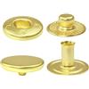 AERZETIX - C56626 - Set di 10 Bottoni pressione a molla Ø15mm in 4 parti metallici - colore oro - per borsa jeans pantaloni portafogli - pelletteria abbigliamento pelle artigianato