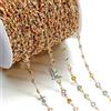 GUOZHAN 1 m/Rotolo di Perline di Cristallo di zircone, Catene di Rame, Catene alla Caviglia in Pietra di Rhinestone per componenti di collane e bracciali, creazione di Gioielli Fai da Te