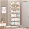 Xalteafe Libreria Stretta Dietro La Porta,Scaffale Alto Stretto Dietro La Porta,Libreria Salvaspazio Slim,Elevata capacità Portante,Vicino al Muro,per Camera da Letto,Soggiorno,Ufficio