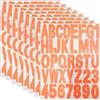 FSSTUD 8 fogli di adesivi olografici in vinile da 5 cm, impermeabili, autoadesivi, per cassette postali, grandi lettere dell'alfabeto adesive per finestre e porte, arancione
