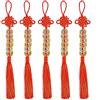 MaoNativey 5 Set Monete Cinesi Fortuna, Portafortuna Feng Shui, Nodo I-Ching, Tradizionali con Stringa Rossa per Ricchezza e Successo