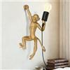 Elinkume Lampada da parete creativa a forma di scimmia, per interni, altezza 43 cm | Lampada a forma di scimmia, con spina, attacco E27, lampada a forma di animale, decorazione per la casa e illuminata