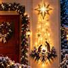 Generic Presepe illuminato - LED Betlemme Stella della Fede Natale da appendere | Villaggio di Betlemme in 3D color oro con scena mangiatoia, caldo bagliore a LED, stella di Betlemme