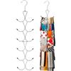 BTACGWP Porta Sciarpe e Foulard Pieghevole 2 Pezzi Argento, Gancio Rotante 360°, Organizer Salvaspazio per Armadio e Scatole. Massimizza lo Spazio ed Elimina il Disordine