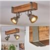 hofstein Plafoniera Pehefito, lampada da soffitto moderna in metallo/legno in verde-grigio/marrone scuro, lampada da soffitto in design industriale con paralumi regolabili, 2 luci, 2 x GU10 senza lampadine