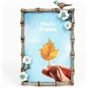 bordorsse Cornice per foto decorativa, esposizione di foto da 10,2 x 15,2 cm con vetro HD frontale, cornice per foto vintage floreale in metallo rettangolare per tavolo, decorazione per la casa