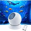 YueYue Proiettore LED 360° Rotante con Stelle, Oceano e Natale - Luce Notturna Ricaricabile USB fino a 6 Ore, per Camera da Letto, Meditazione e Decorazione d'Ambiente