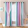 XiDi Tende oscuranti per cameretta dei bambini, 132 x 213 cm, 80% blocco della luce, aperture a stella, isolamento termico, per cameretta dei bambini/camera da letto delle ragazze (2 pezzi)