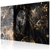 decomonkey Quadri Moderni Soggiorno Astrazione Nero, 3 pezzi, 120x80 cm | Tela strutturata su telaio in legno, decorazione per camera da letto e ufficio, animali, giaguaro, piante