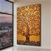 LMYCHENG Quadro su tela Albero della Vita di Klimt, con rami dorati a spirale, arte astratta moderna (40x70 cm/senza cornice)