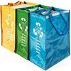 Mediawave Store - Borse Colorate 004620 per Raccolta differenziata Set 3 Pz autoportanti Armadio, Cassetto, Adatte per Il Riciclaggio, Rifiuti Speciali, Sacchetti in Plastica, per Vetro, Carta