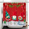Bovlleetd Bovleetd 180x180cm Natale Tenda da Doccia per il Bagno Impermeabile, Gnomo Decorazione Natalizia Tenda da Doccia Neve Albero di Natale Tenda da Bagno Rossa