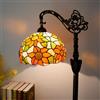 Blivuself Tiffany Lampada da terra gialla con girasole in vetro colorato a collo di cigno lampada da lettura ad angolo regolabile con interruttore a pedale per camera da letto, soggiorno, ufficio (lampadina