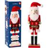 THE TWIDDLERS Schiaccianoci Natalizio Babbo Natale con Calendario, 30 cm | Conto alla Rovescia dell'Avvento, Christmas Nutcracker Countdown, Addobbi per Ufficio, Decorativo