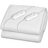 EMPOTEC Scaldaletto Matrimoniale 150x160cm, Coperta Termica, Termocoperta Elettrica 120W, 2 Livelli di Calore, Doppio Comando Indipendente, Riscaldamento Separato Piazze, Basso Consumo Energetico
