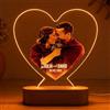 Wanapix | Placca 3D Luminosa Personalizzata con Foto e Testo | Placca 3D | Regalo Originale per Anniversario/San Valentino| Cavetto USB incluso | Luce LED Bianca | Cuore | 100% Personalizzato