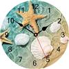 TAHEAT Conchiglia Stella marina Orologio da parete, Accurato Decorativo Orologi, Silenzioso Non ticchettio Facile da leggere Orologio da parete per Camera da letto/Soggiorno/Cucina, 20 cm